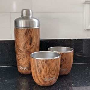 S'well Teakwood Shaker & Cup Set